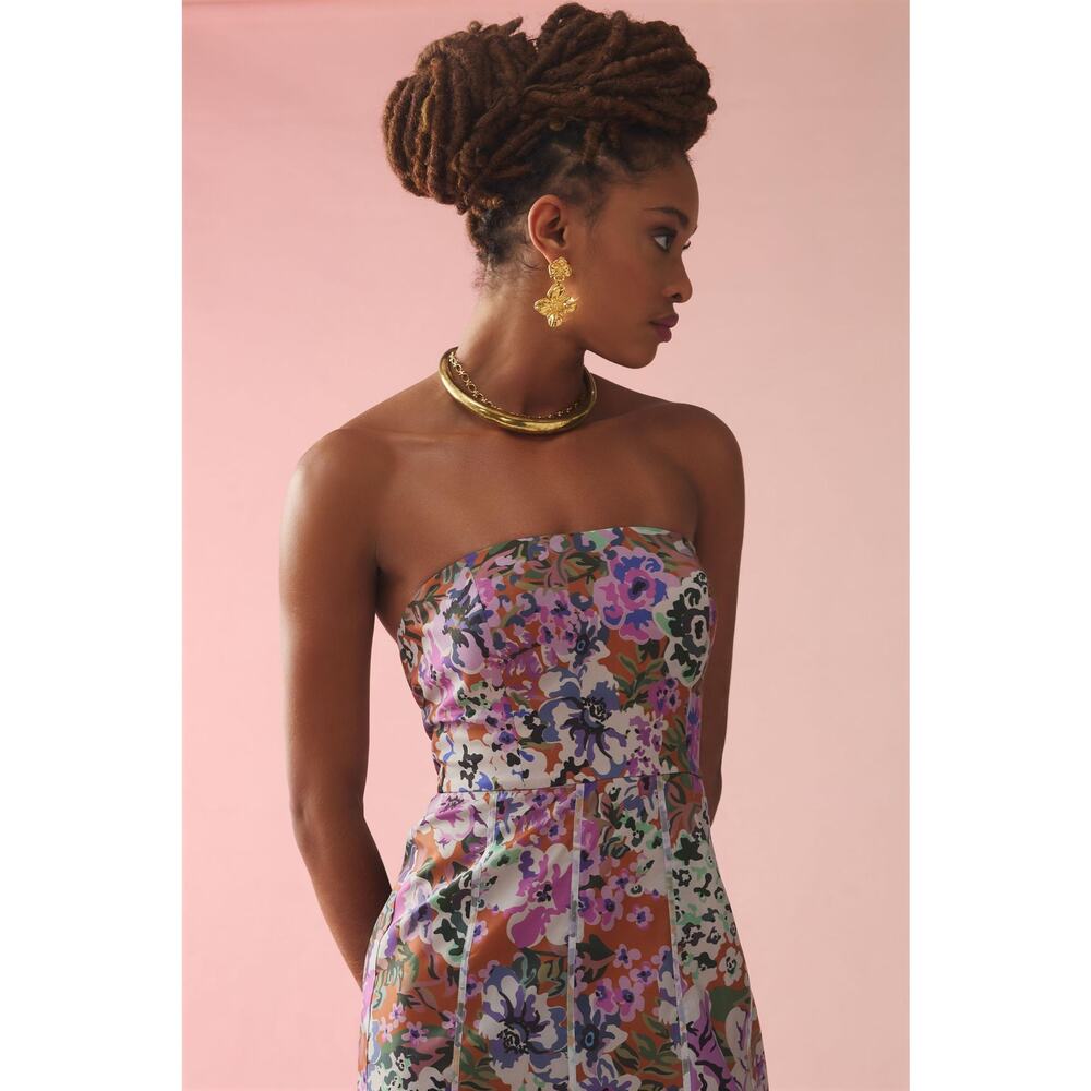 NWT Geisha Designs Strapless Train Floral Mini Dress - Medium - Picture 4 of 7